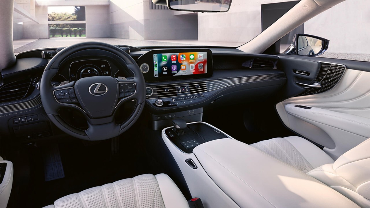 Lexus LS cockpit and front passenger interior 