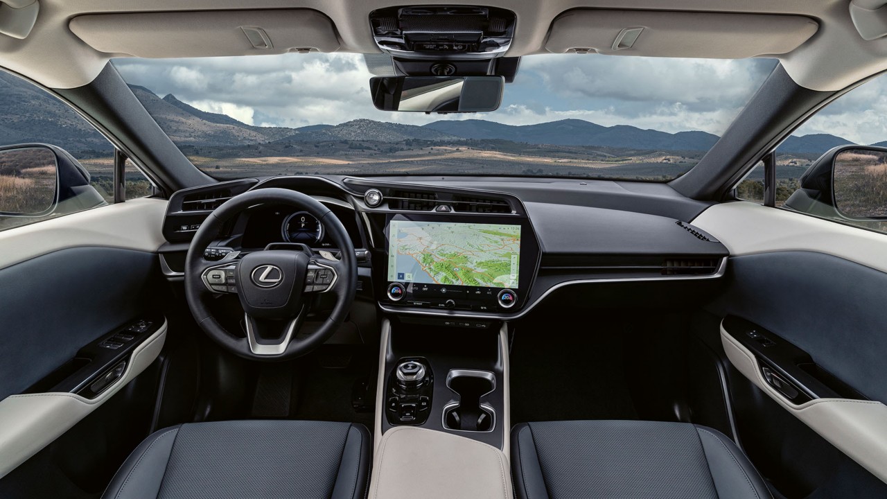 Front interior of the Lexus RZ 450e